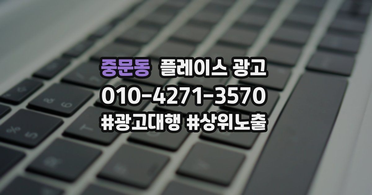 중문동 플레이스 광고