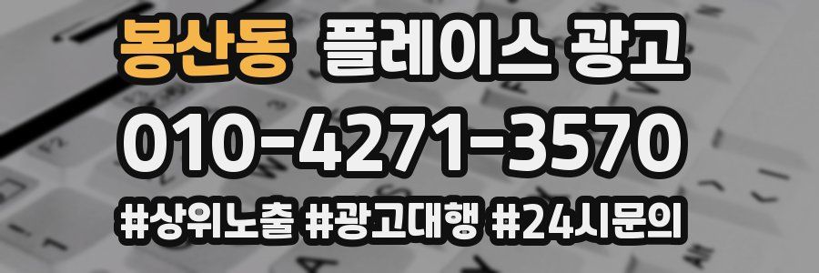 봉산동 플레이스 광고