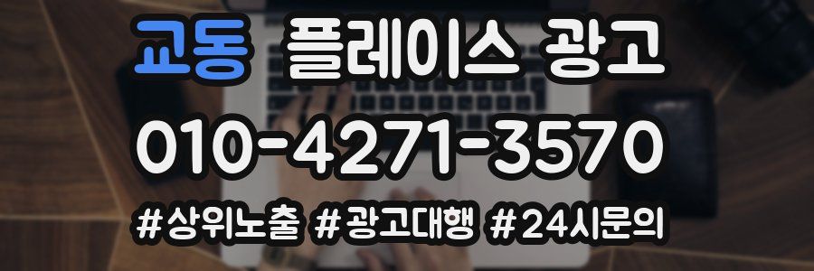 교동 플레이스 광고