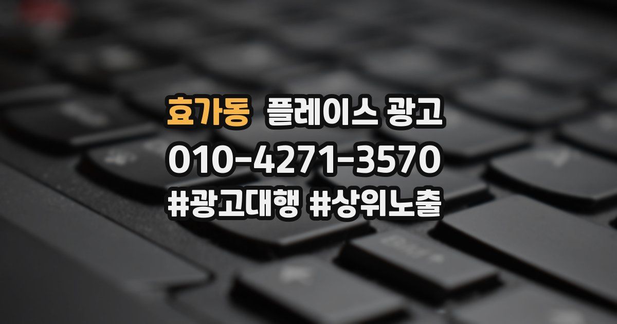 효가동 플레이스 광고