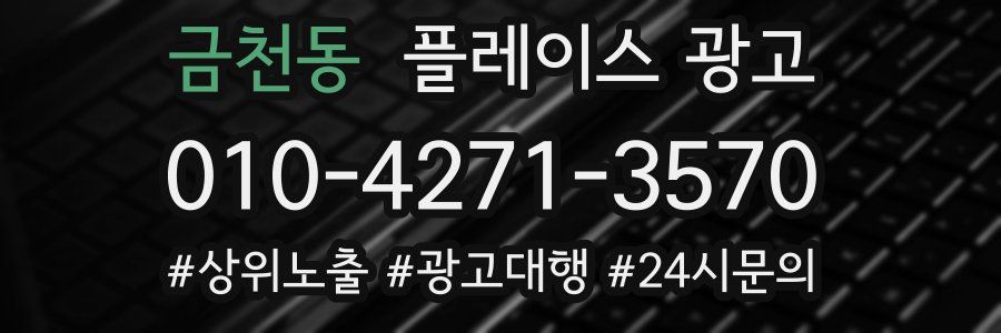 금천동 플레이스 광고