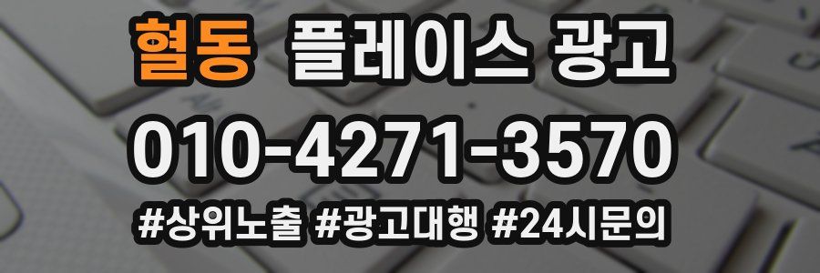 혈동 플레이스 광고