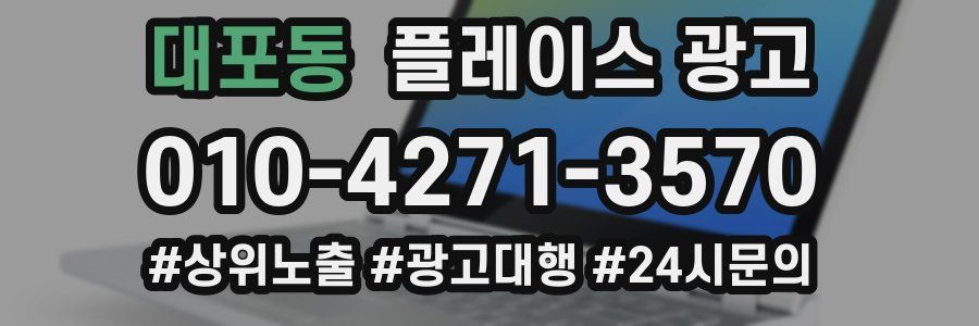 대포동 플레이스 광고
