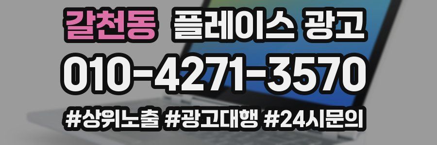 갈천동 플레이스 광고