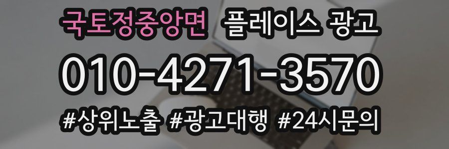 국토정중앙면 플레이스 광고