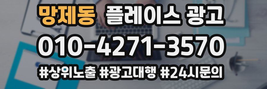망제동 플레이스 광고