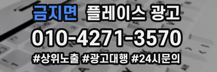 금지면 플레이스 광고