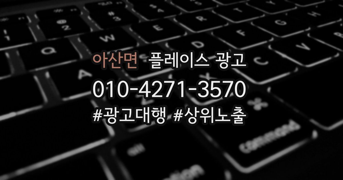 아산면 플레이스 광고