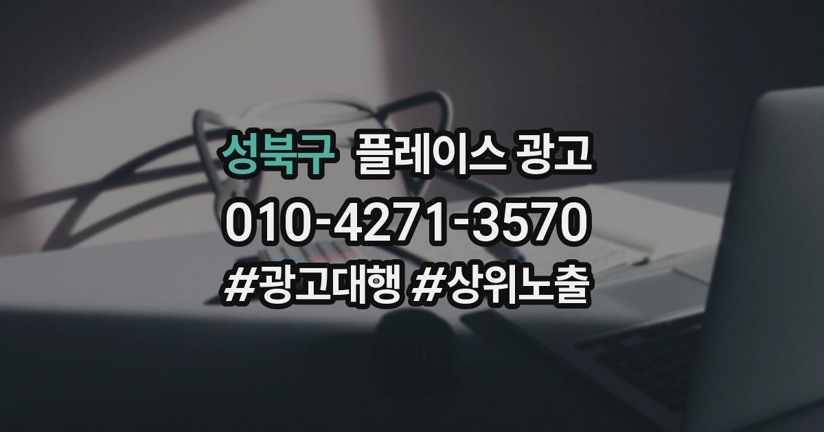 성북구 플레이스 광고