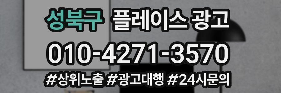 성북구 플레이스 광고