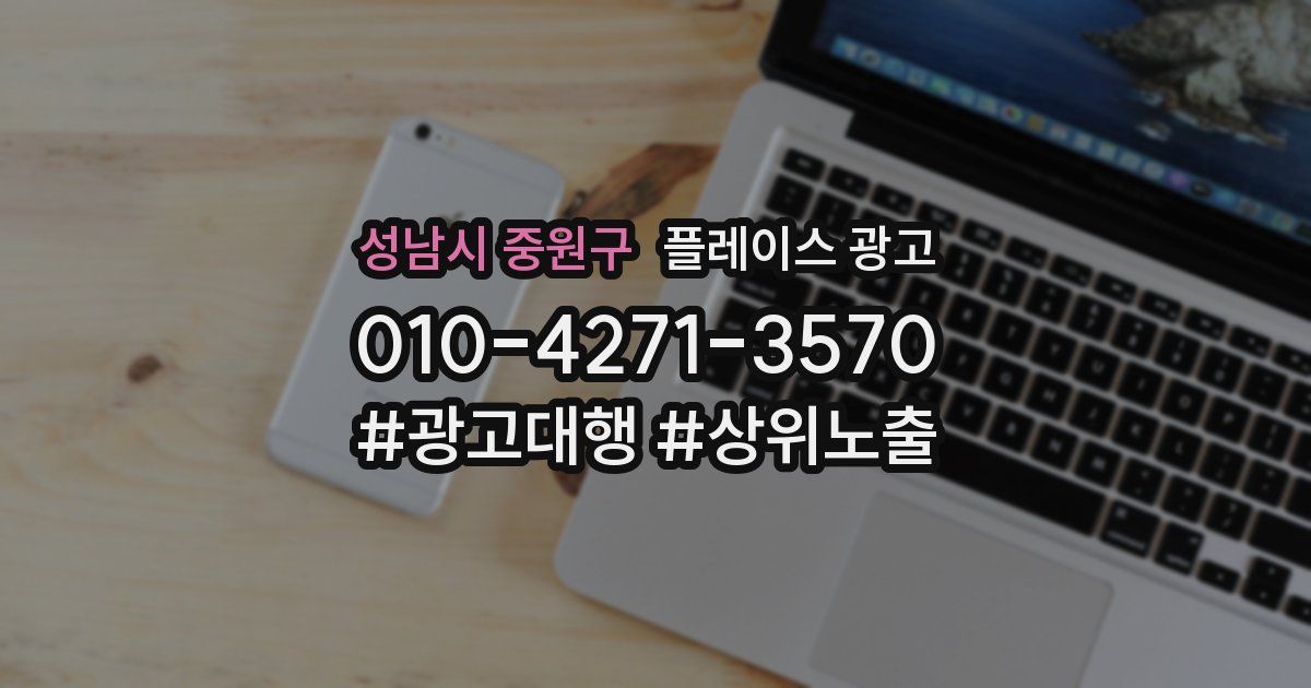 성남시 중원구 플레이스 광고