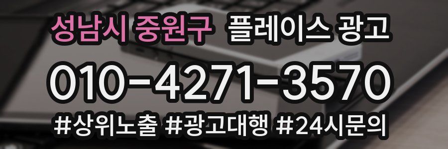 성남시 중원구 플레이스 광고
