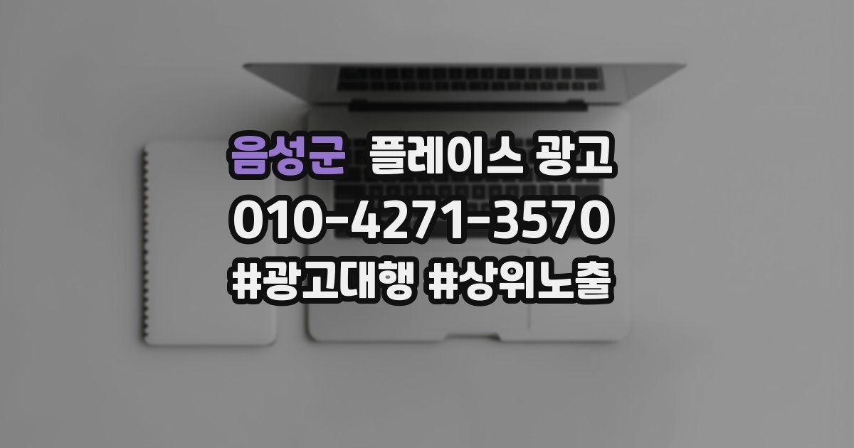 음성군 플레이스 광고