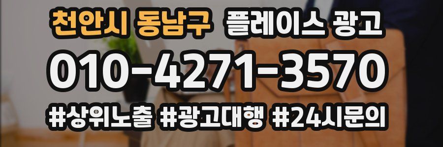 천안시 동남구 플레이스 광고