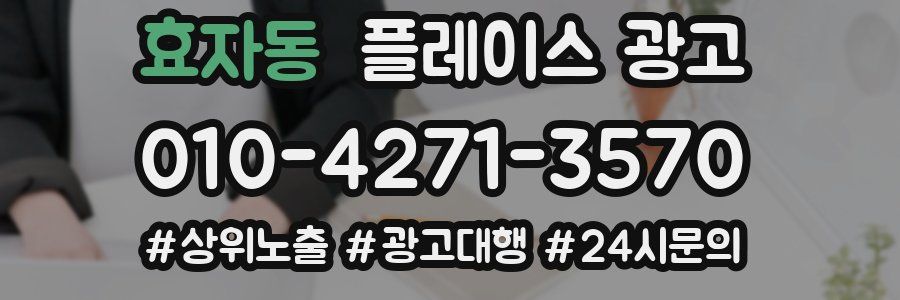 효자동 플레이스 광고