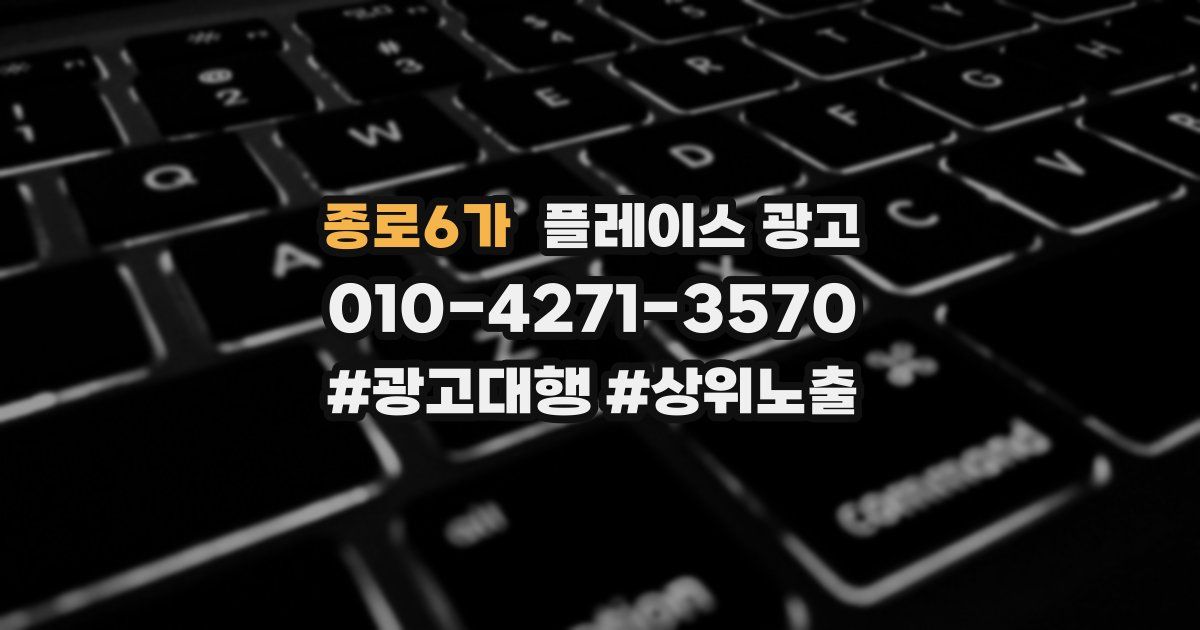종로6가 플레이스 광고