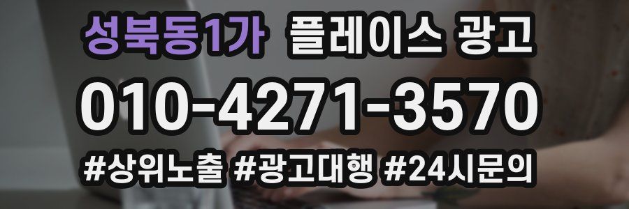 성북동1가 플레이스 광고