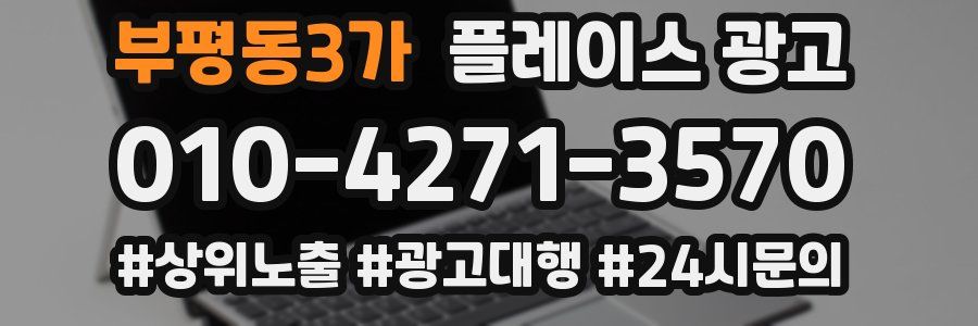 부평동3가 플레이스 광고