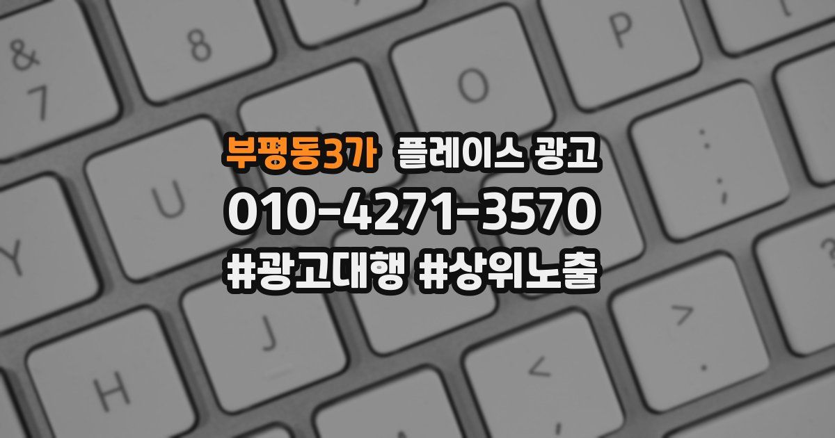 부평동3가 플레이스 광고