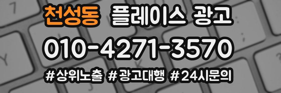 천성동 플레이스 광고