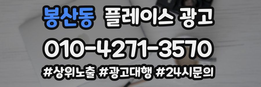 봉산동 플레이스 광고