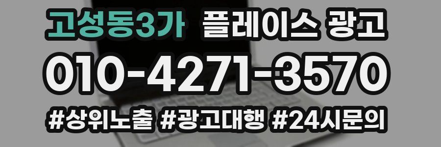고성동3가 플레이스 광고