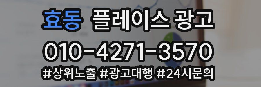효동 플레이스 광고