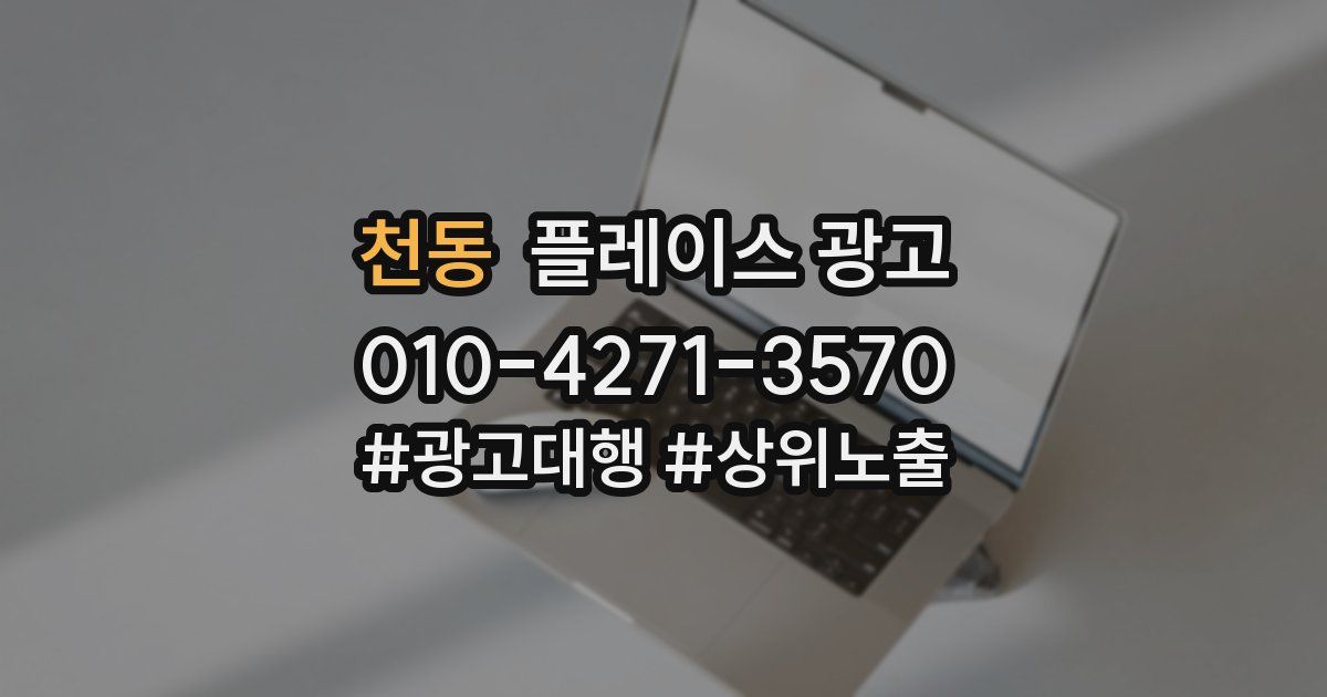 천동 플레이스 광고