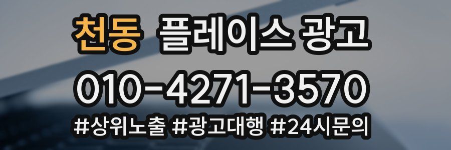 천동 플레이스 광고