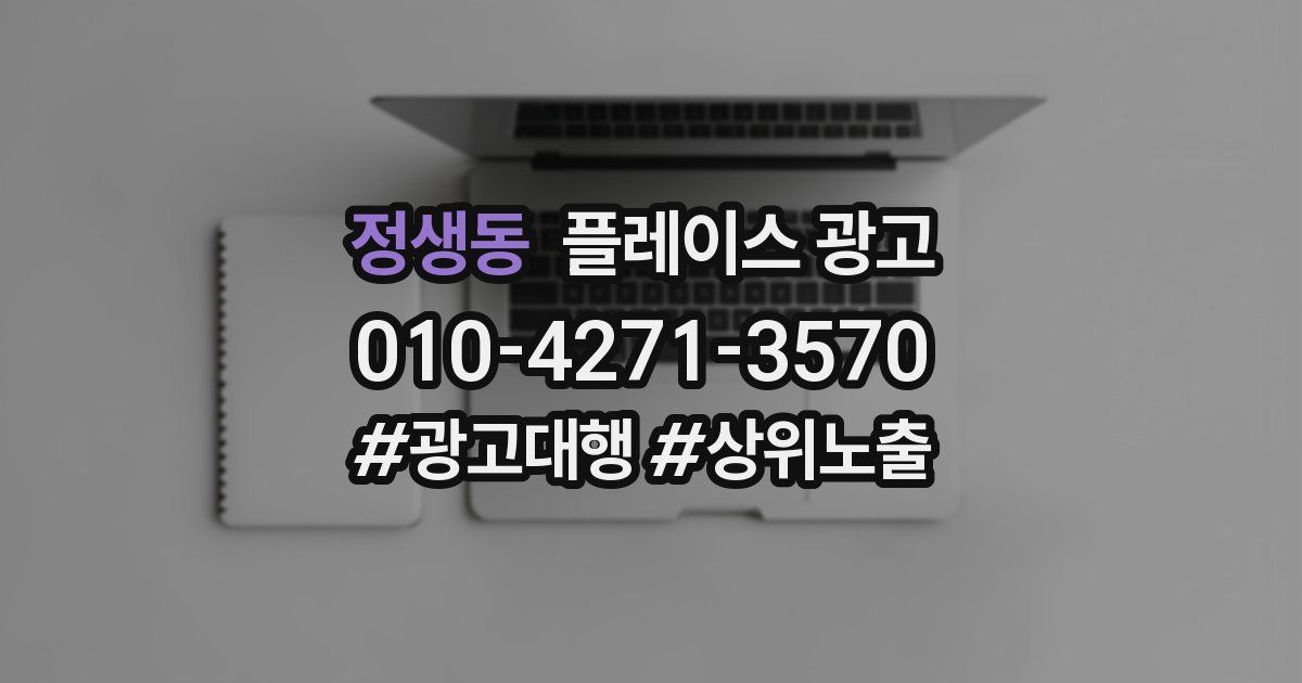 정생동 플레이스 광고