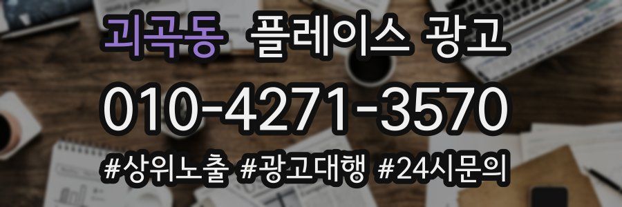 괴곡동 플레이스 광고