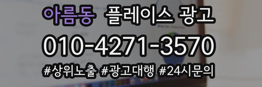 아름동 플레이스 광고