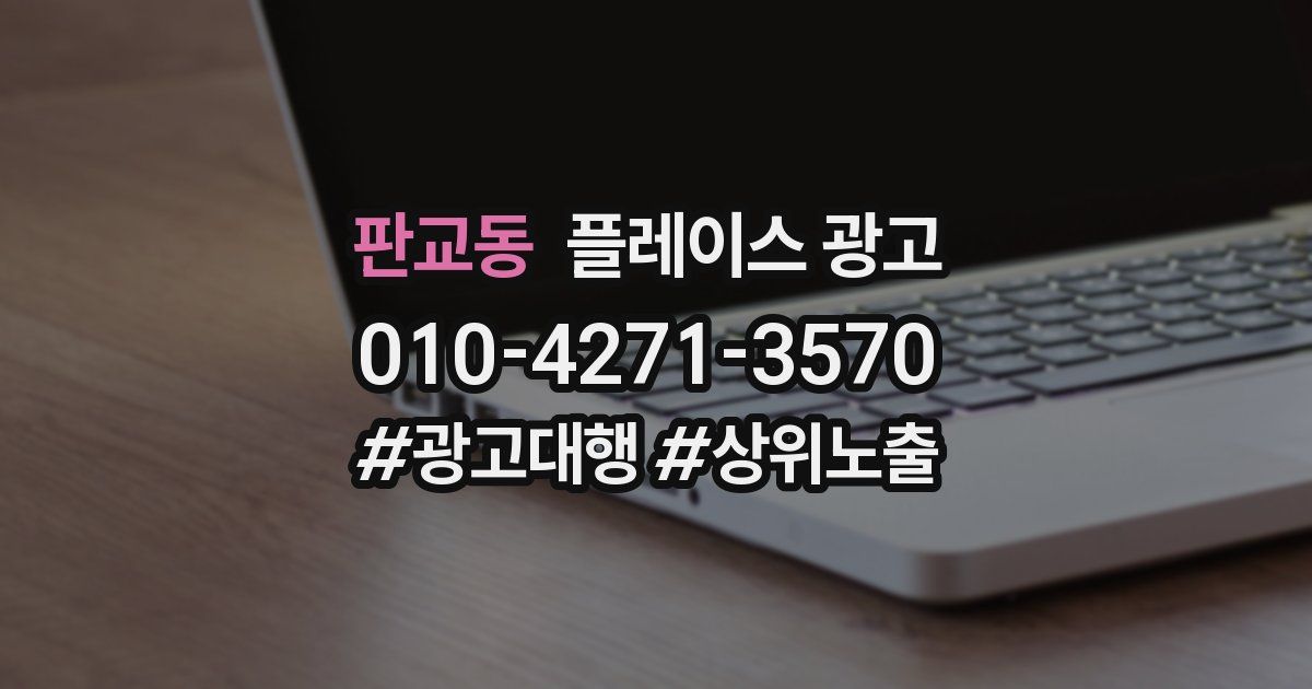 판교동 플레이스 광고