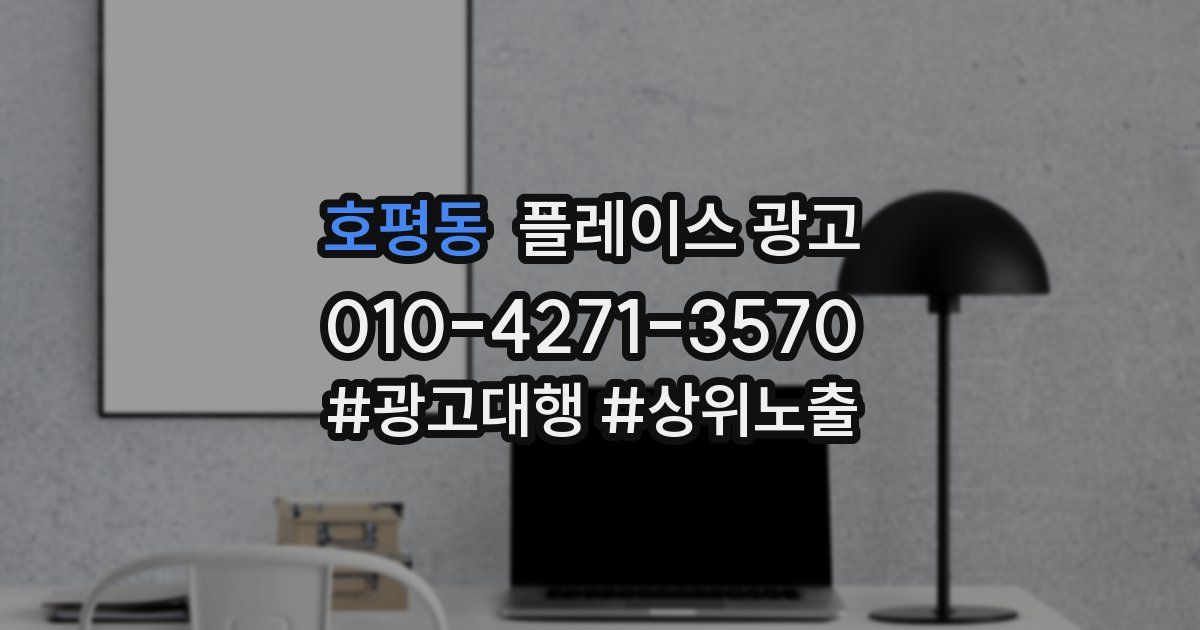 호평동 플레이스 광고