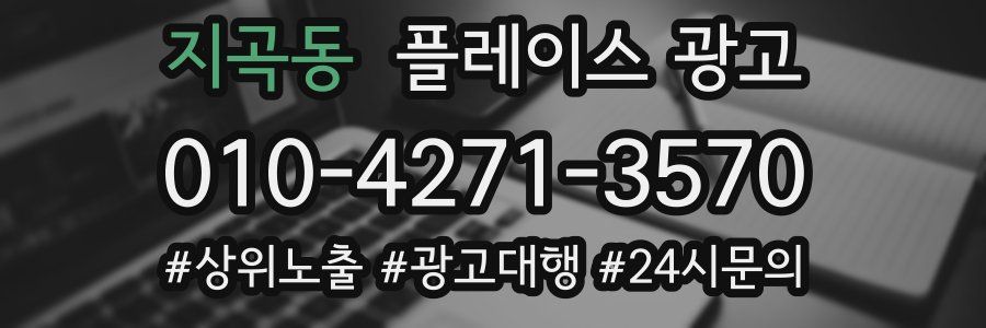 지곡동 플레이스 광고