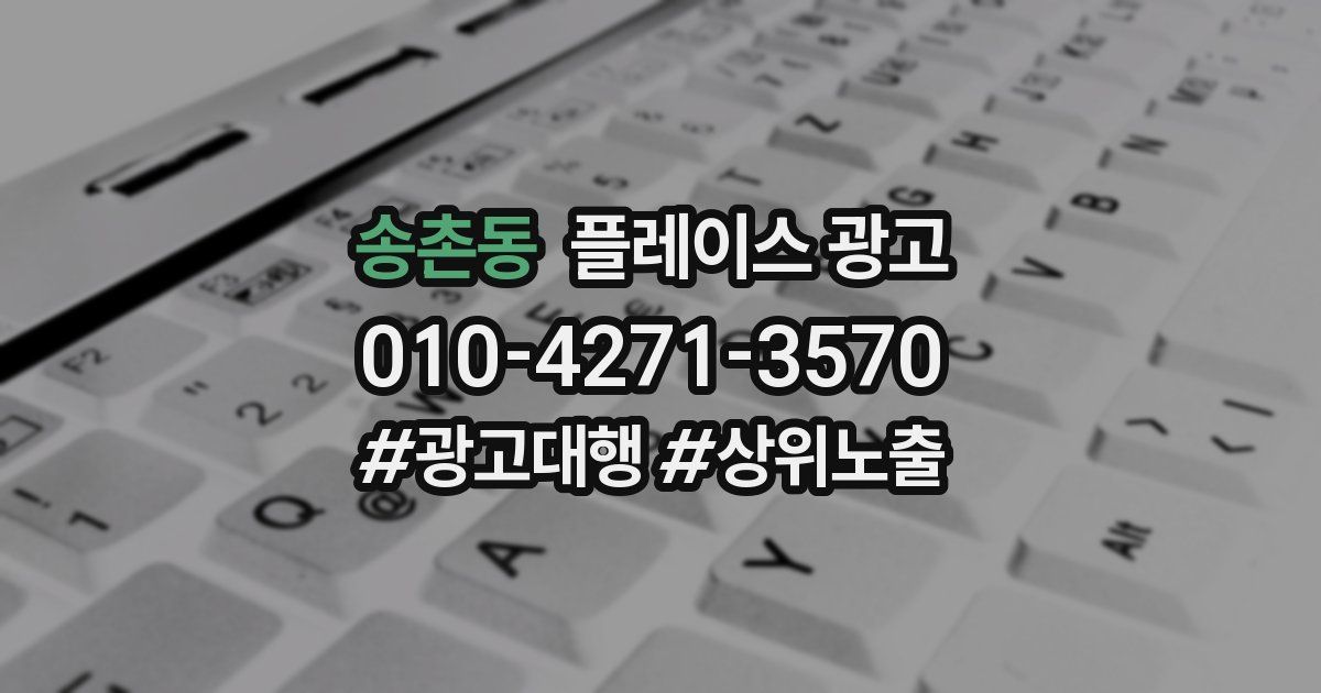 송촌동 플레이스 광고