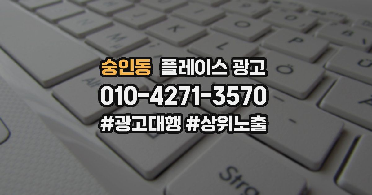 숭인동 플레이스 광고