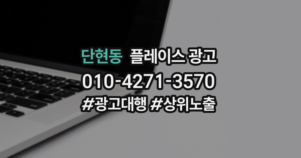 단현동 플레이스 광고