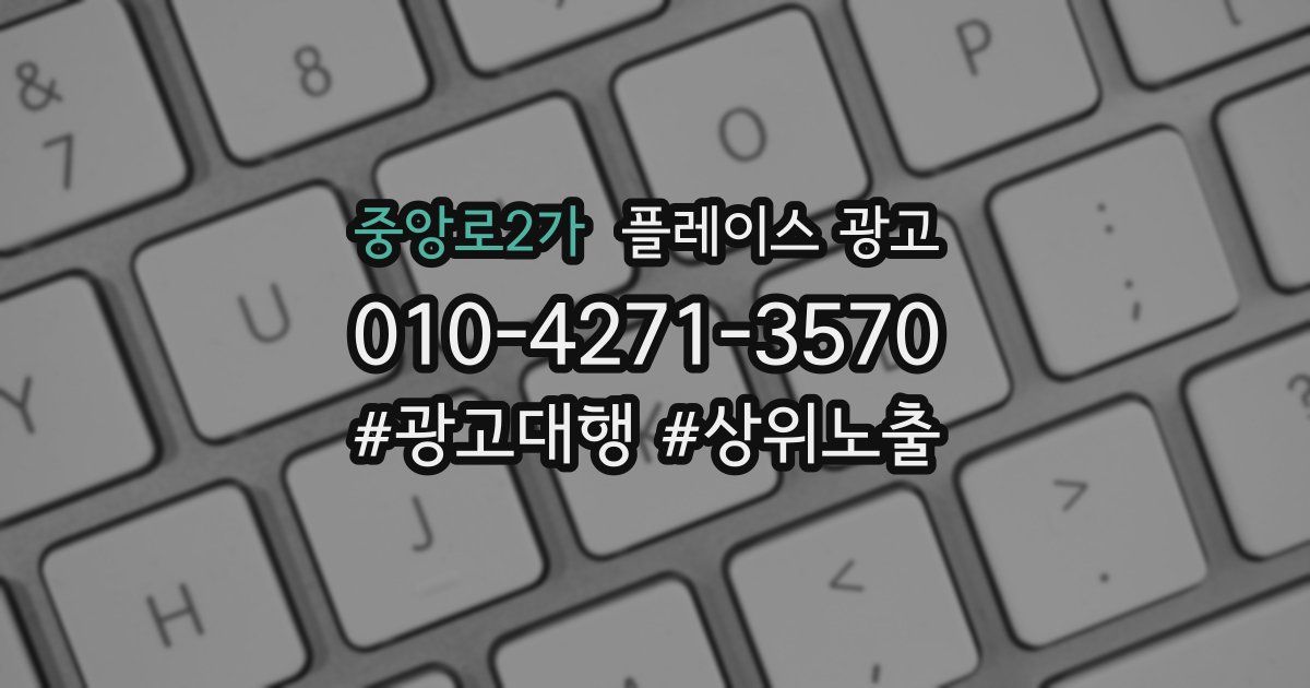 중앙로2가 플레이스 광고