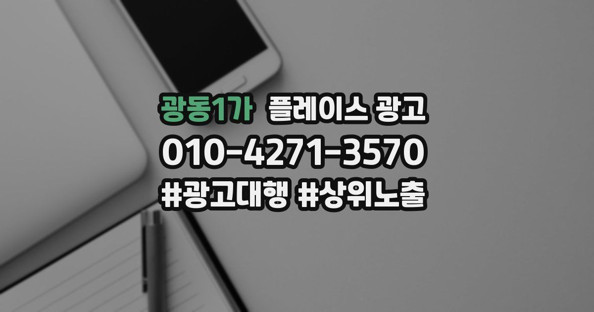 광동1가 플레이스 광고
