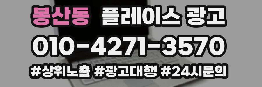 봉산동 플레이스 광고