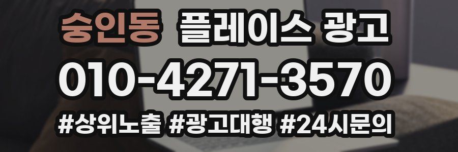 숭인동 플레이스 광고