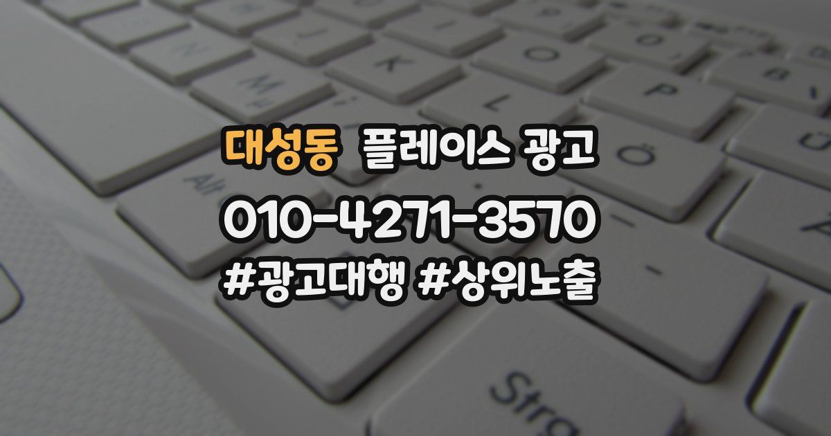 대성동 플레이스 광고