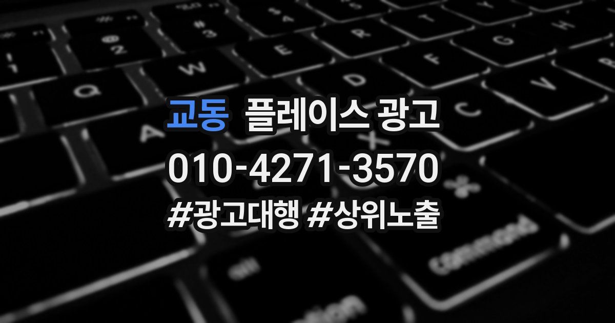 교동 플레이스 광고