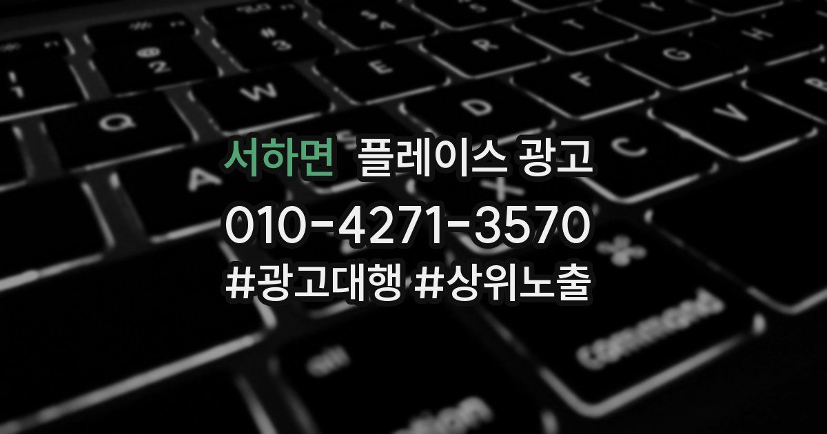 서하면 플레이스 광고
