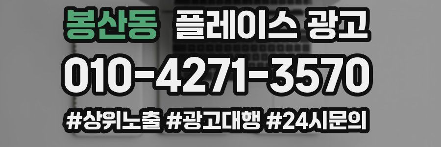 봉산동 플레이스 광고