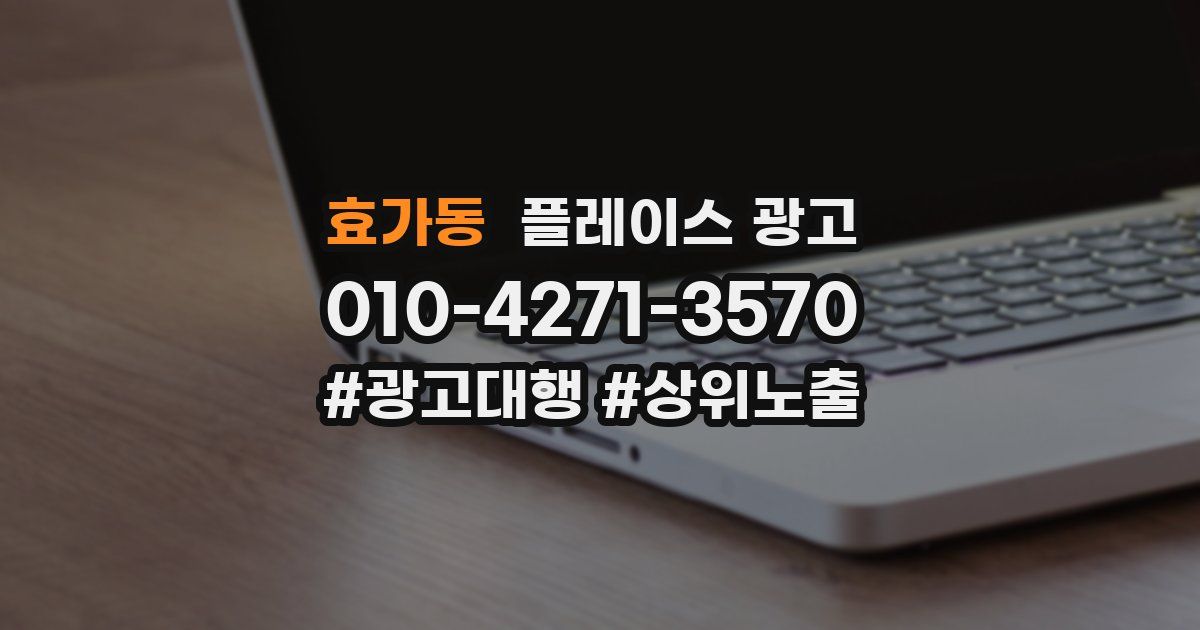 효가동 플레이스 광고