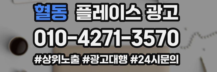 혈동 플레이스 광고