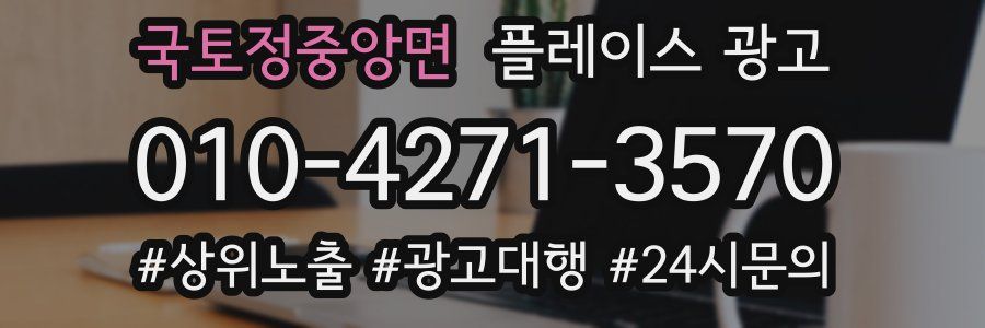 국토정중앙면 플레이스 광고