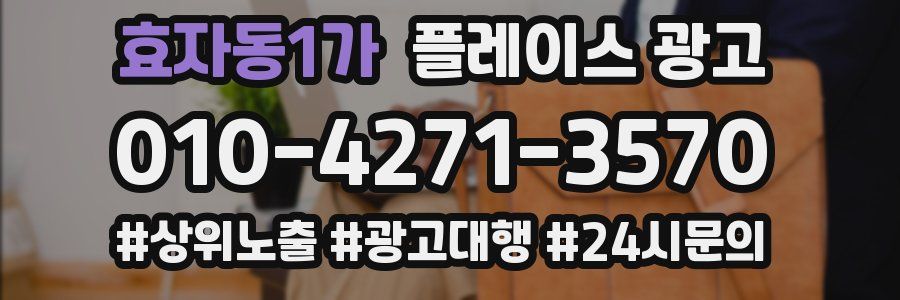 효자동1가 플레이스 광고